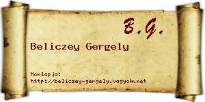 Beliczey Gergely névjegykártya